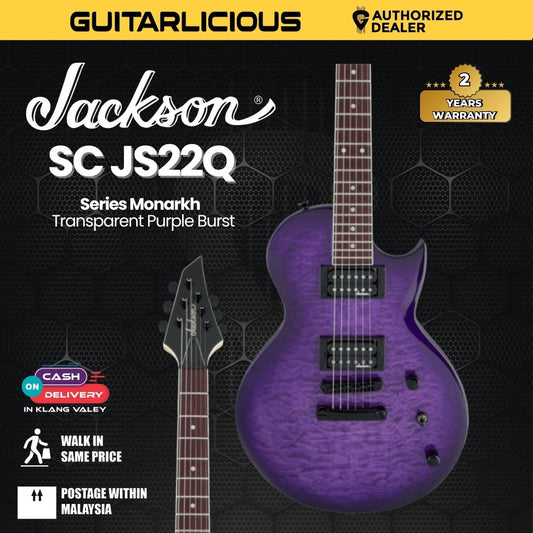 Jackson JS Series Monarkh SC JS22Q Electric Guitar, Amaranth FB, Transparent Purple Burst