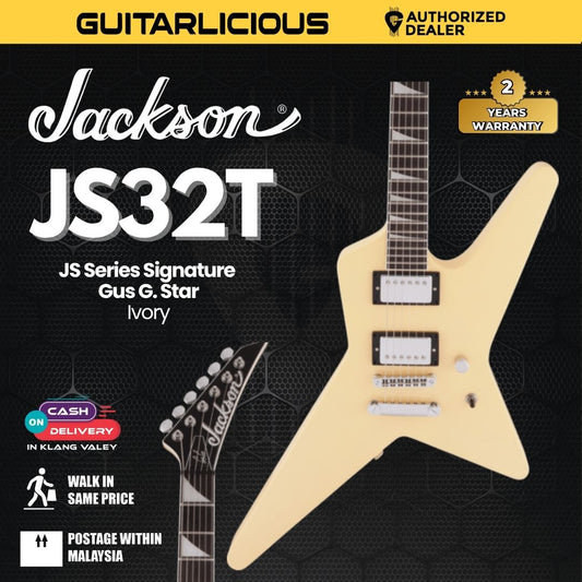 Jackson JS Series JS32T Signature Gus G Star Electric Guitar, Amaranth FB, Ivory