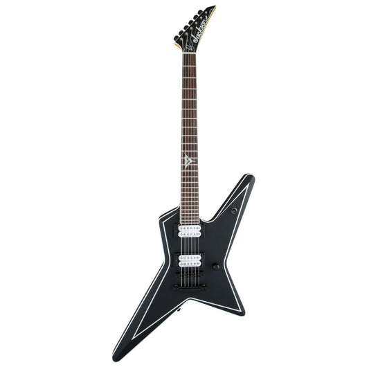Jackson JS Series Signature Gus G. Star JS32 Guitar, Amaranth FB, Satin Black w/White Pinstripe