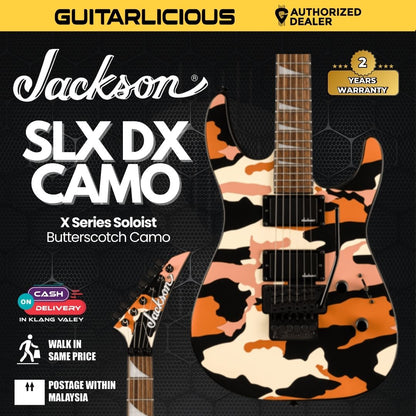 Jackson X Series Soloist SLX DX Electric Guitar, Laurel FB, Butterscotch Camo