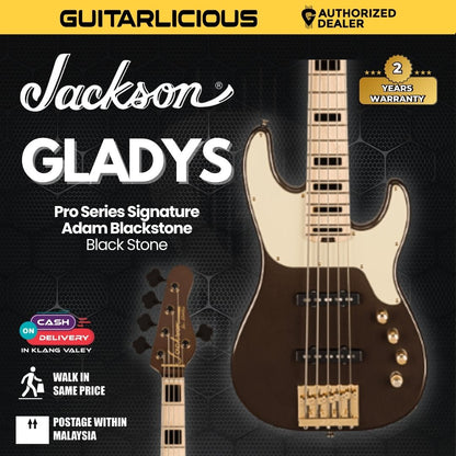 Jackson Adam Blackstone Pro Series Signature Concert 5-String Bass Guitar, Maple FB, Black Stone