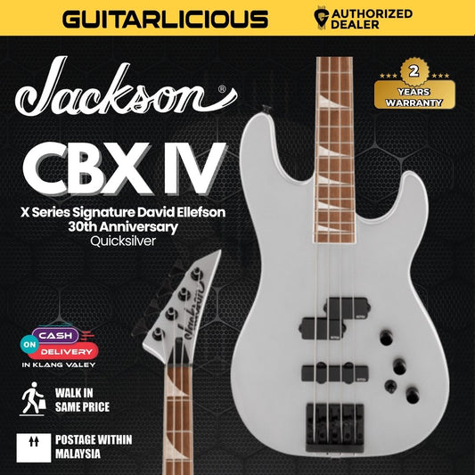 Jackson X Series Signature David Ellefson 30th Anniversary Concert Bass CBX IV Guitar, Quicksilver