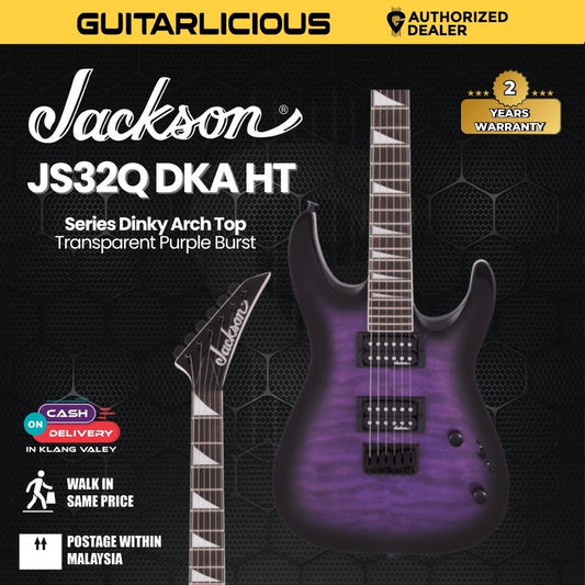 Jackson JS Series Dinky Arch Top JS32Q DKA HT Electric Guitar, Amaranth FB, Transparent Purple Burst
