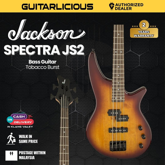 Jackson JS Series Spectra JS2 Bass Guitar, Laurel FB, Tobacco Burst