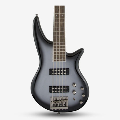 Jackson JS Series Spectra JS3V 5 String Bass Guitar, Laurel FB, Silverburst ( JS-3V / JS 3V Silver )