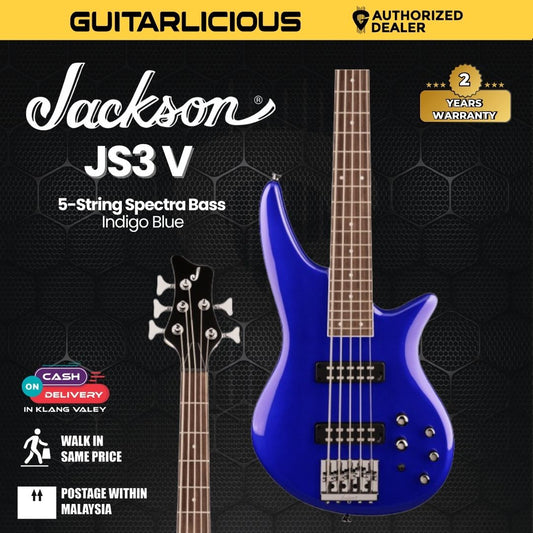 Jackson JS Spectra Bass JS3 V 5-String Bass Guitar, Indigo Blue