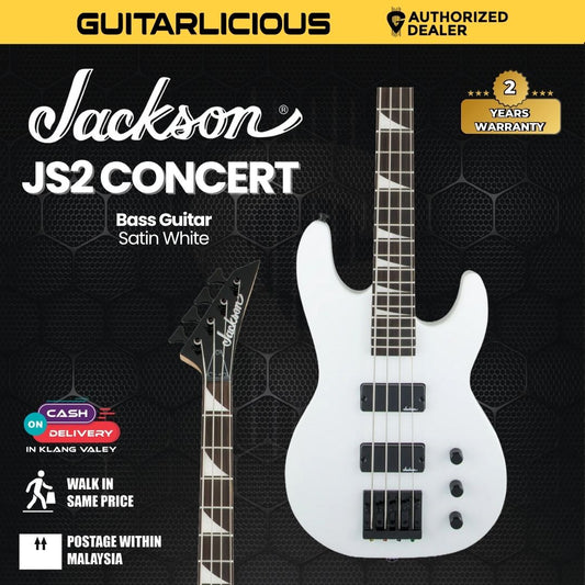 Jackson JS Series JS2 Concert Bass Guitar, Satin White