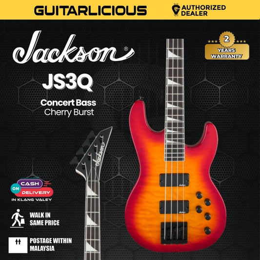 Jackson JS Series Concert Bass JS3Q Guitar, Amaranth FB, Cherry Burst