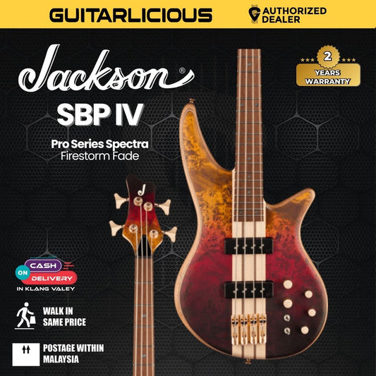 Jackson Pro Series Spectra Bass SBP IV Bass Guitar, Jatoba FB, Firestorm Fade