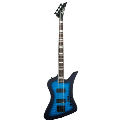 Jackson JS Series Kelly Bird Bass JS3Q Guitar, Amaranth FB, Transparent Blue Burst