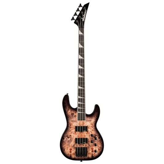 Jackson JS Series Concert Bass CB JS3P Bass Guitar, Amaranth FB, Transparent Black Burst Burl