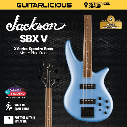 Jackson X Series Spectra IV Bass Guitar, Laurel FB, Matte Blue Frost