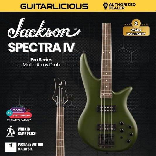 Jackson Pro Series Spectra IV Electric Bass Guitar, Matte Army Drab