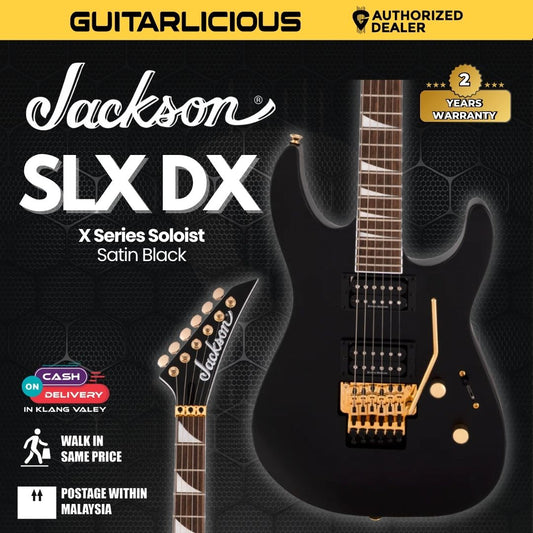 Jackson X Series Soloist SLX DX Electric Guitar, Laurel FB, Satin Black