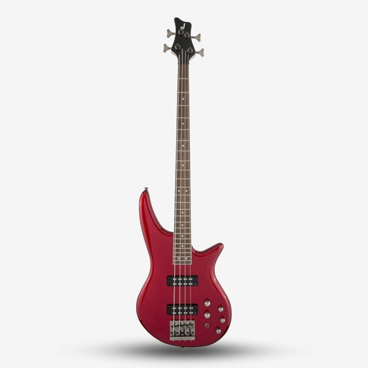 Jackson JS Series Spectra JS3 4 String Bass Guitar, Laurel FB, Metallic Red ( JS-3 / JS 3 RD )