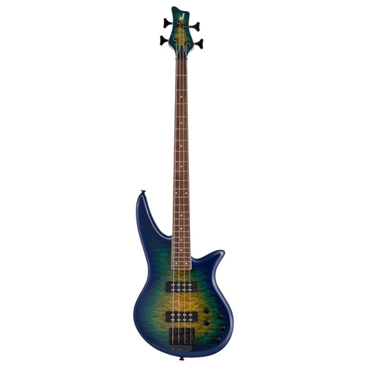 Jackson X Series Spectra Bass SBXQ IV Electric Bass Guitar, Laurel FB, Amber Blue Burst