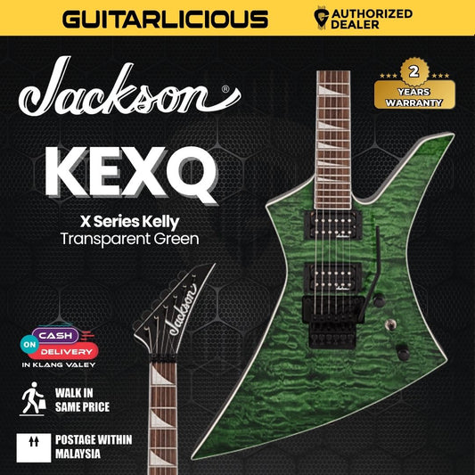 Jackson X Series KEXQ Kelly Electric Guitar, Laurel FB, Transparent Green