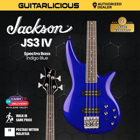 Jackson JS Spectra Bass JS3 IV Bass Guitar, Indigo Blue