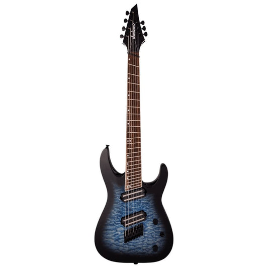 Jackson X Series Soloist SLATX7 QM Multi-Scale Electric Guitar, Trans Blue Burst