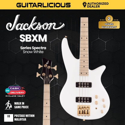 Jackson X Series Spectra SBXM 4-String Bass Guitar, Maple FB, Snow White