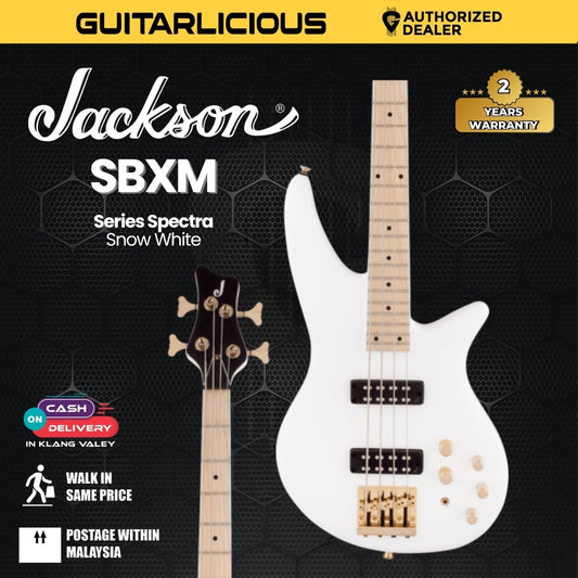 Jackson X Series Spectra SBXM 4-String Bass Guitar, Maple FB, Snow White
