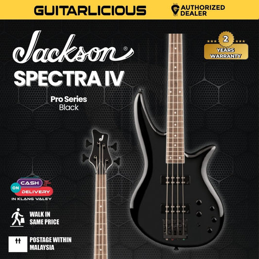 Jackson Pro Series Spectra IV Electric Bass Guitar, Black