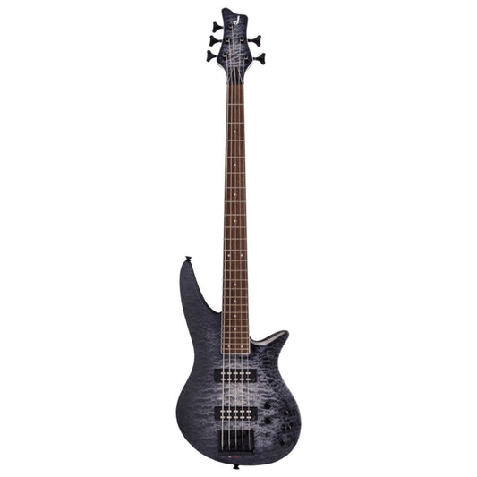 Jackson X Series Spectra Bass SBXQ V Electric Bass Guitar, Laurel FB, Transparent Black Burst