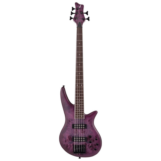 Jackson X Series Spectra Bass SBXP V Electric Bass Guitar, Laurel FB, Transparent Purple Burst