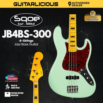 SQOE Jazz 4 String Bass Guitar, Maple Fretboard ( JB4BS-300 / SQ-JB4BS-300 / JB4BS )