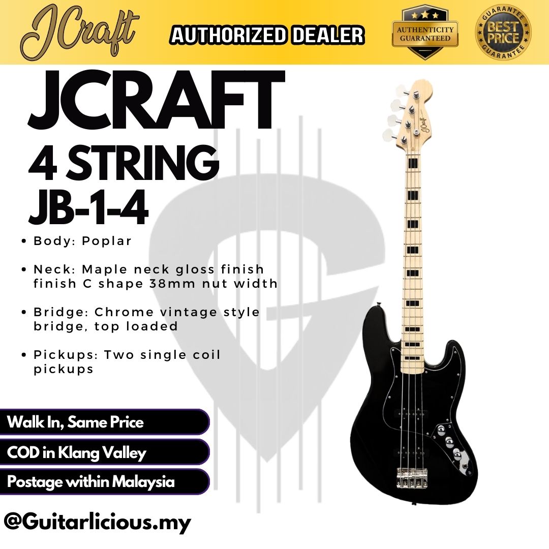 JCRAFT 4 String Jazz Bass Electric Guitar ( JCraft / JB14 / JB-1-4 )