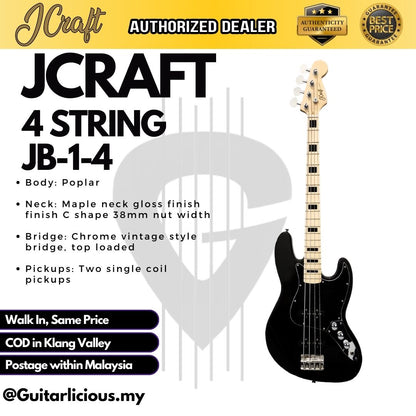 JCRAFT 4 String Jazz Bass Electric Guitar ( JCraft / JB14 / JB-1-4 )