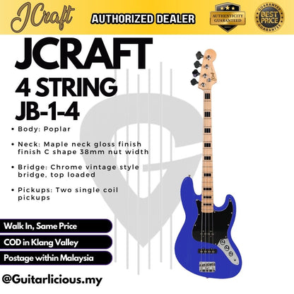 JCRAFT 4 String Jazz Bass Electric Guitar ( JCraft / JB14 / JB-1-4 )