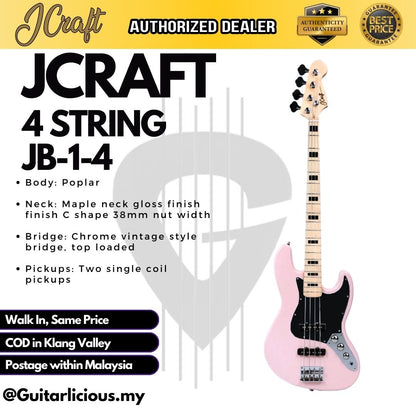 JCRAFT 4 String Jazz Bass Electric Guitar ( JCraft / JB14 / JB-1-4 )