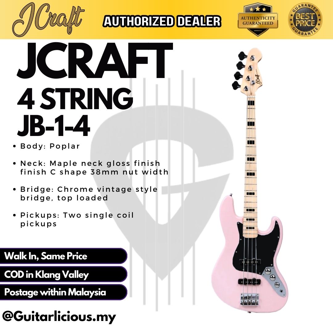 JCRAFT 4 String Jazz Bass Electric Guitar ( JCraft / JB14 / JB-1-4 )