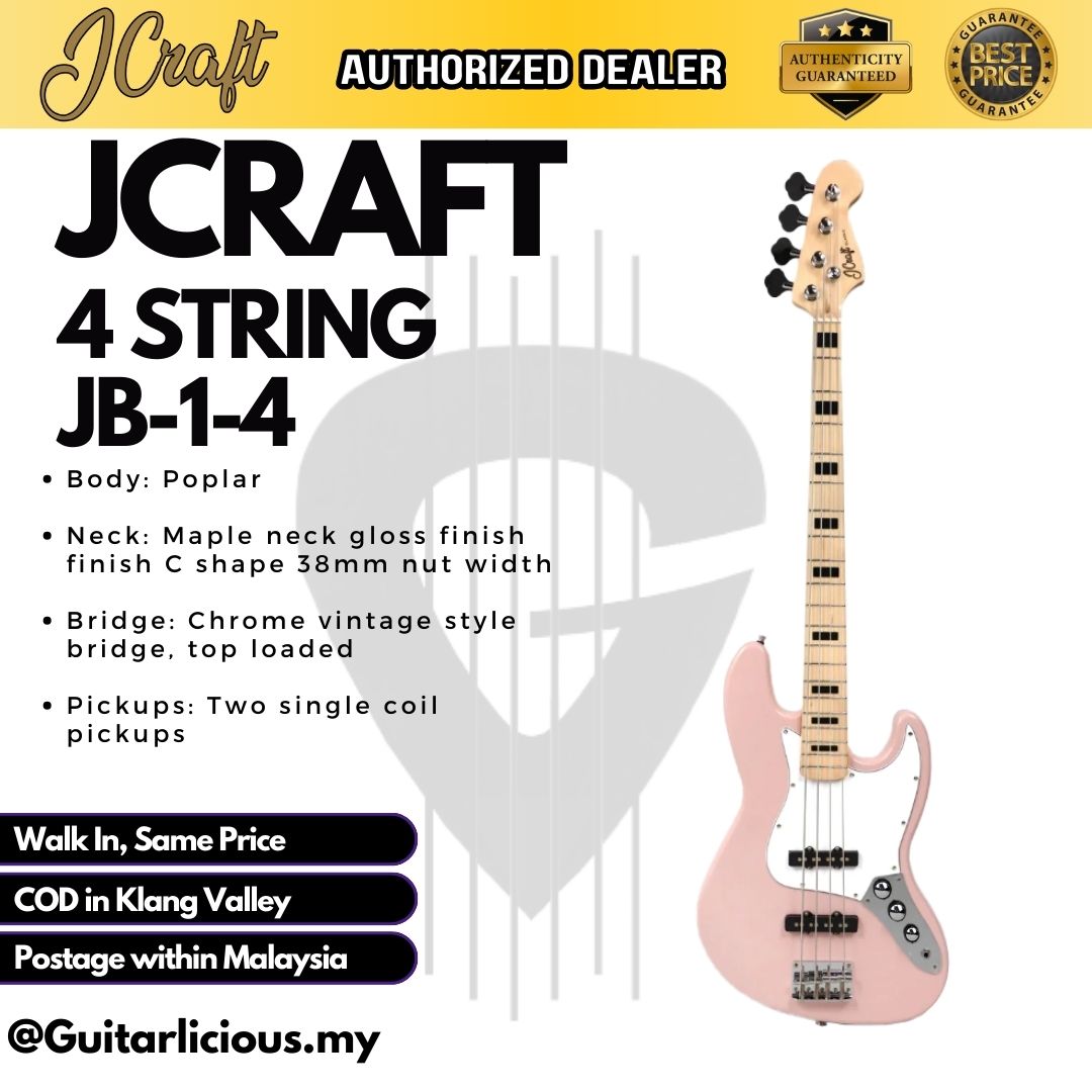 JCRAFT 4 String Jazz Bass Electric Guitar ( JCraft / JB14 / JB-1-4 )