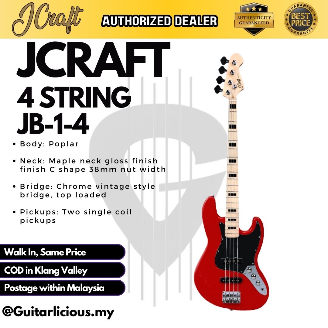 JCRAFT 4 String Jazz Bass Electric Guitar ( JCraft / JB14 / JB-1-4 )