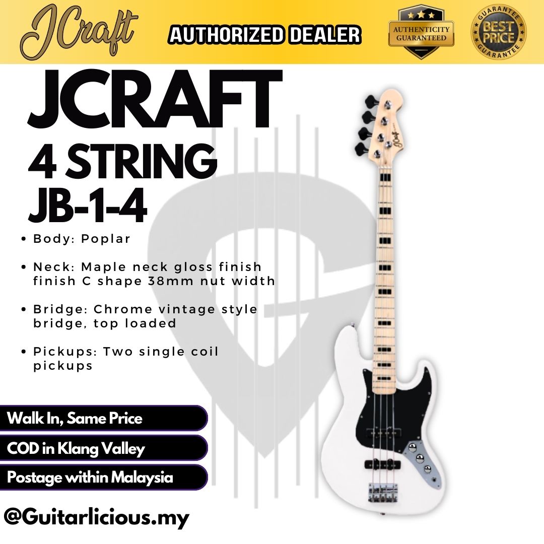 JCRAFT 4 String Jazz Bass Electric Guitar ( JCraft / JB14 / JB-1-4 )