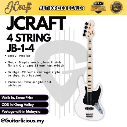 JCRAFT 4 String Jazz Bass Electric Guitar ( JCraft / JB14 / JB-1-4 )
