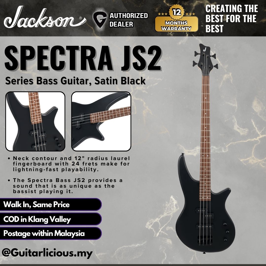 Jackson JS Series Spectra JS2 Bass Guitar, Satin Black