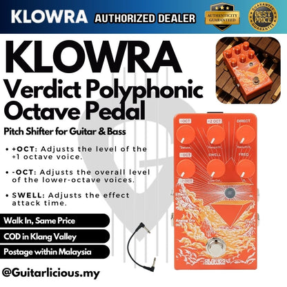 Klowra Verdict Polyphonic Octave Pedal & Pitch Shifter for Guitar & Bass - KBS-06