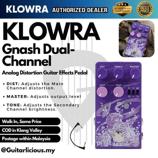 Klowra Gnash Dual-Channel Analog Distortion Guitar Effects Pedal -  KBS-11