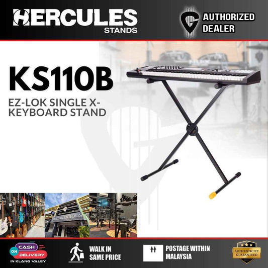 Hercules KS110B EZ-Lok Single-X Keyboard Stand — lightweight single-tier X-frame desig - (KS110B)