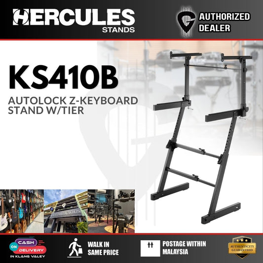 Hercules KS410B Auto-Lock Z-Style Keyboard Stand with EZ-Lok Tier - (KS410B)