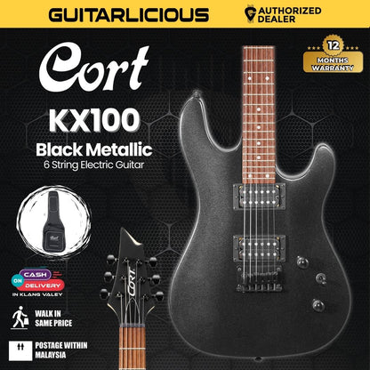 Cort KX100 Electric Guitar with Bag - Black Metallic ( KX100/BKM / KX-100 / KX 100 )