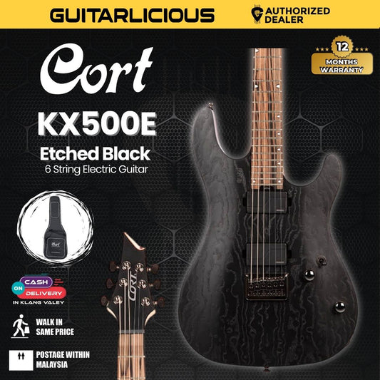 Cort KX500 Etched Electric Guitar with Bag - Etched Black