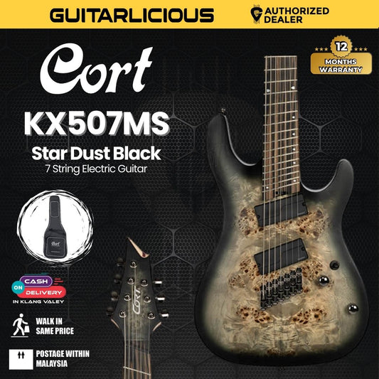 Cort KX-507MS Electric Guitar with Bag - Star Dust Black