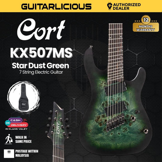 Cort KX-507MS Electric Guitar with Bag - Star Dust Green