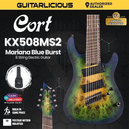 Cort KX508MS II Electric Guitar with Bag - Mariana Blue Burst