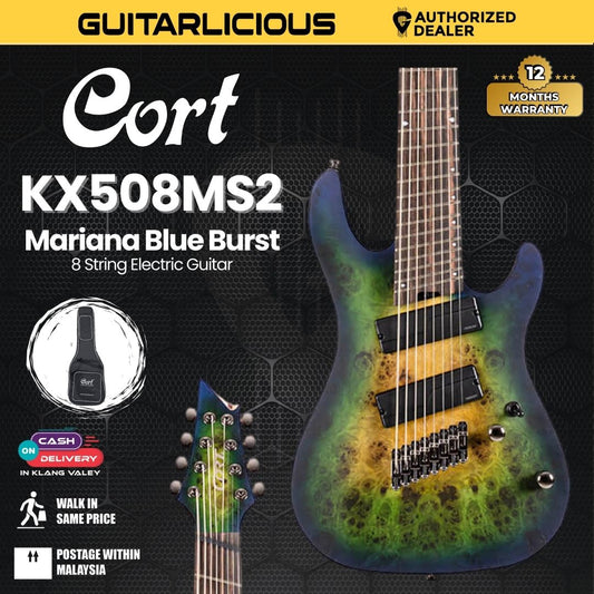 Cort KX508MS II Electric Guitar with Bag - Mariana Blue Burst
