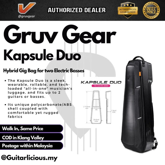 Gruv Gear Kapsule Duo Hybrid Gig Bag for two Electric Basses - Black